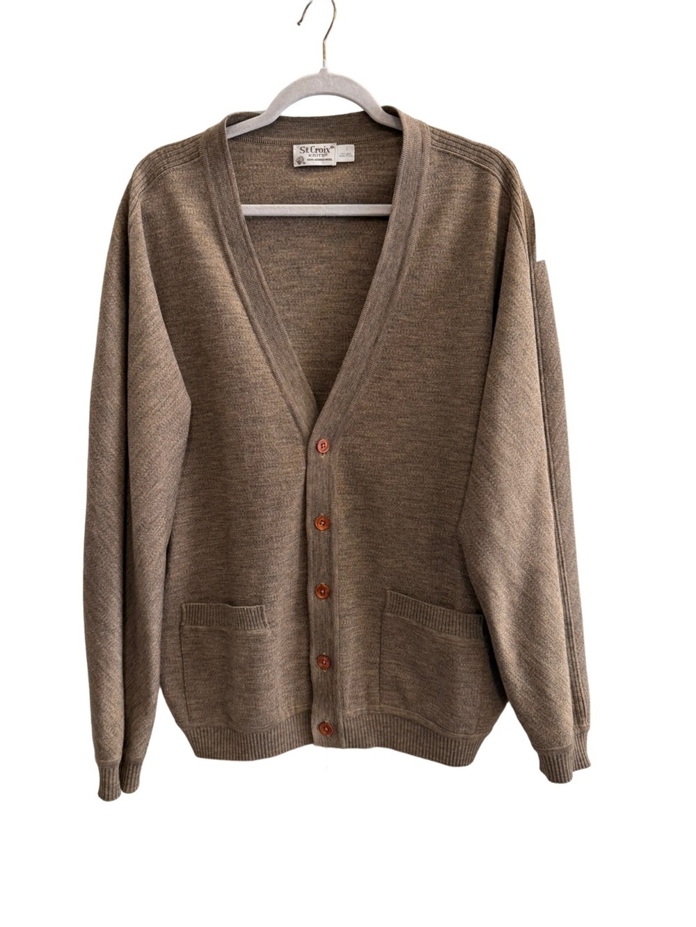 St. Croix Knits 100% Merino Wool Cardigan Sweater  Size Large